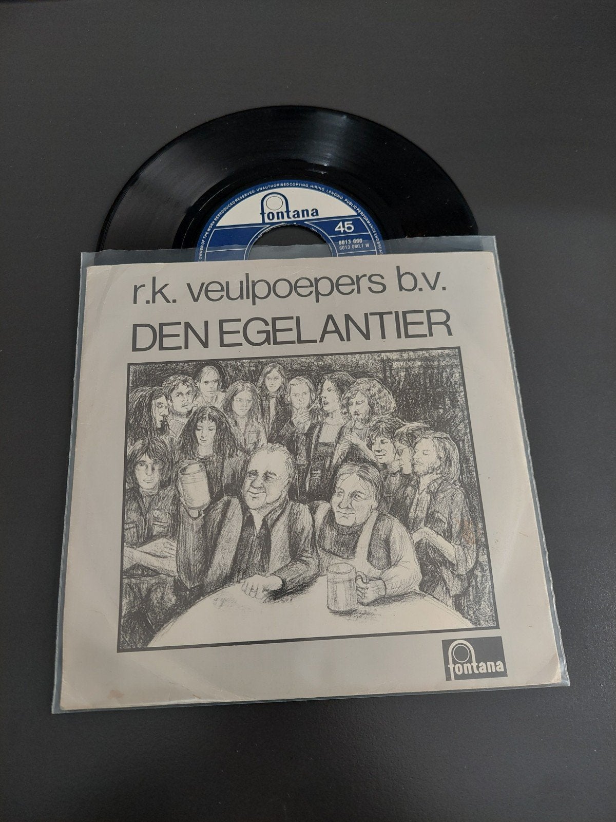 r.k. veulpoepers den egelantier, Ophalen of Verzenden, Gebruikt, 7 inch, Levenslied of Smartlap