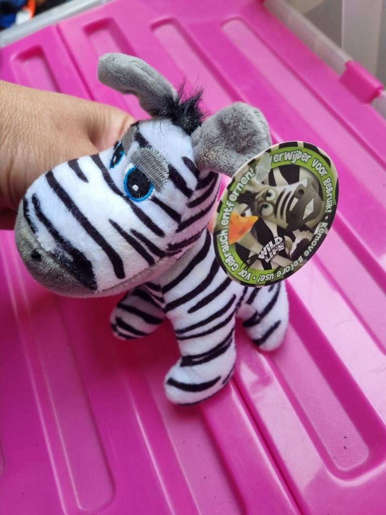 Zebra knuffel - Wild Life - Zo goed als nieuw, Overige merken, Overige typen, Zwart, Ophalen of Verzenden