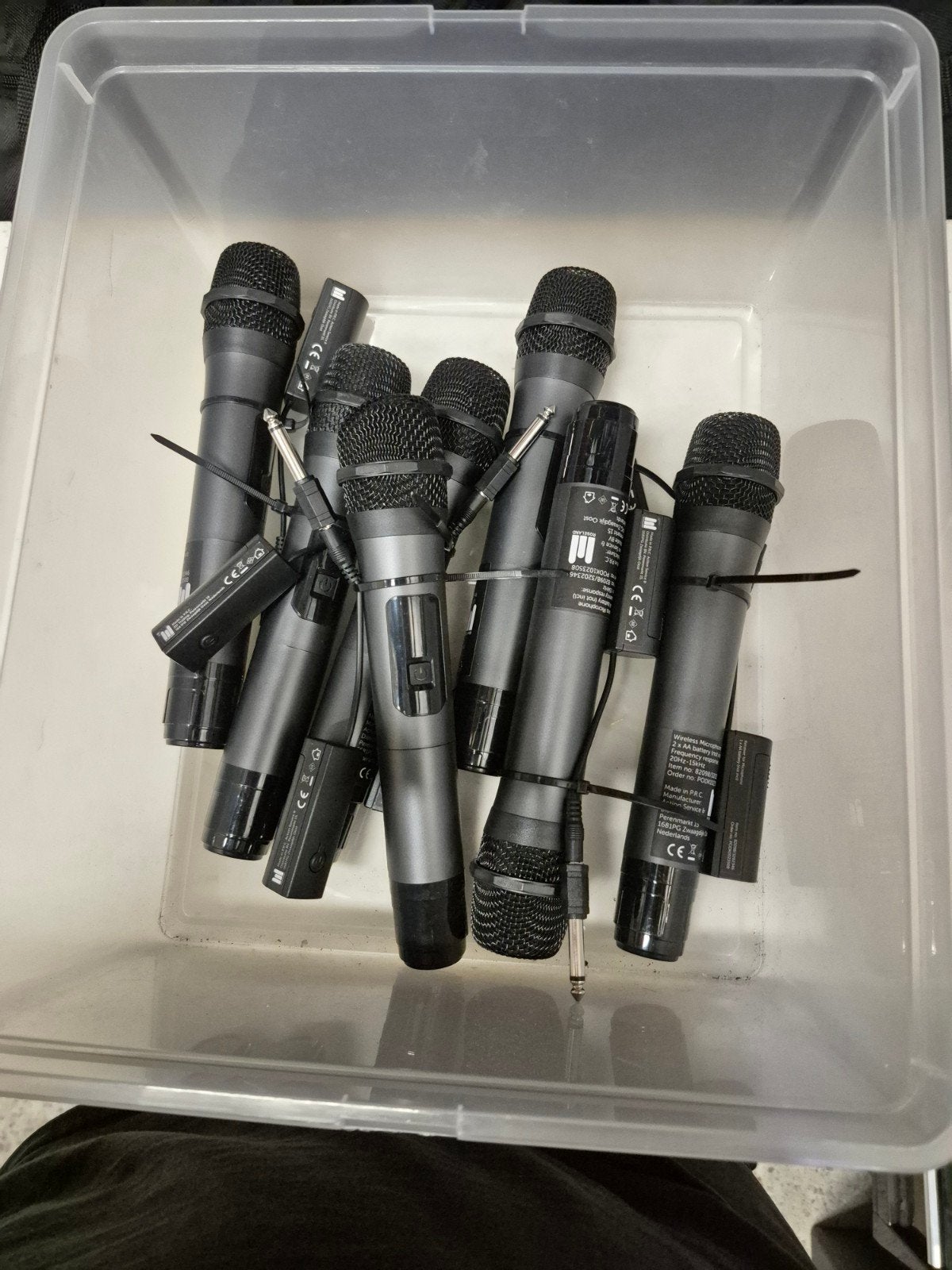 Draadloze microfoons - Set van 7 stuks Action Karaoke, Ophalen of Verzenden, Gebruikt, Zangmicrofoon, Draadloos