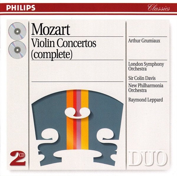 MOZART Violin concertos 2 - CD GRUMIAUX PHILIPS DUO, Ophalen of Verzenden, Classicisme, Gebruikt, Orkest of Ballet