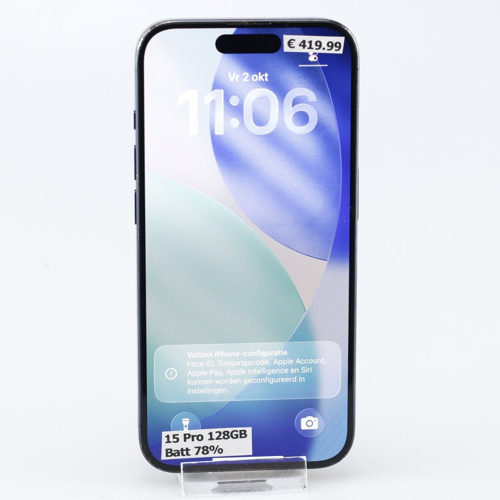 iPhone 15 Pro 128GB Donkerblauw | Batt 78%, Apple, Zo goed als nieuw, Support@apple.com, One Apple Park Way
Cupertino, CA 95014
United States