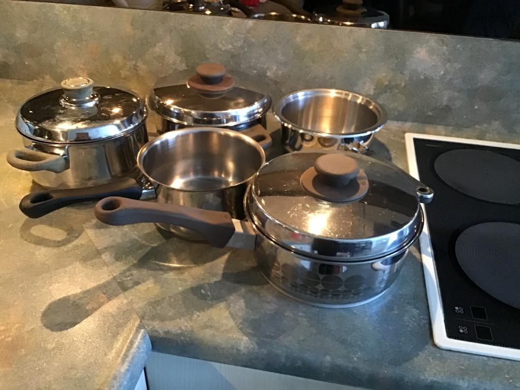 Pannenset, Ophalen, Gebruikt, Inductieplaat, Pannenset