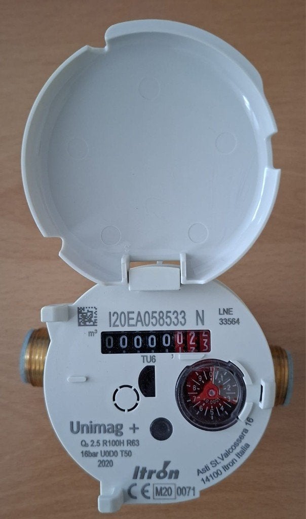 Nieuwe Itron allmess watermeter Unimag +, Doe-het-zelf en Verbouw, Meetapparatuur, Ophalen of Verzenden, Nieuw, Vocht of Vloeistof
