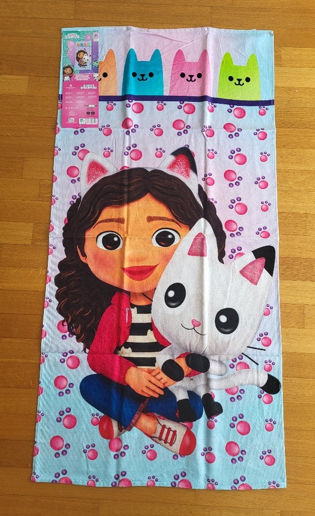 Nieuw! Gabby's Dollhouse strandlaken, handdoek, 100% katoen, Ophalen of Verzenden, Nieuw