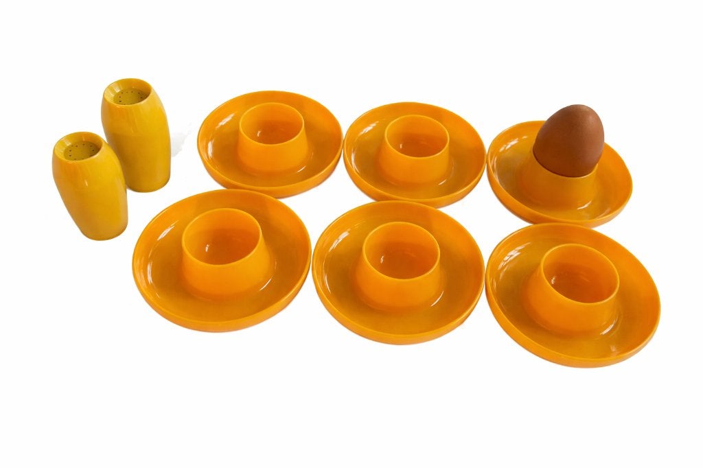 Pasen retro eierdopjes vintage geel / oranje, Verzamelen, Ophalen of Verzenden, Huis en Inrichting
