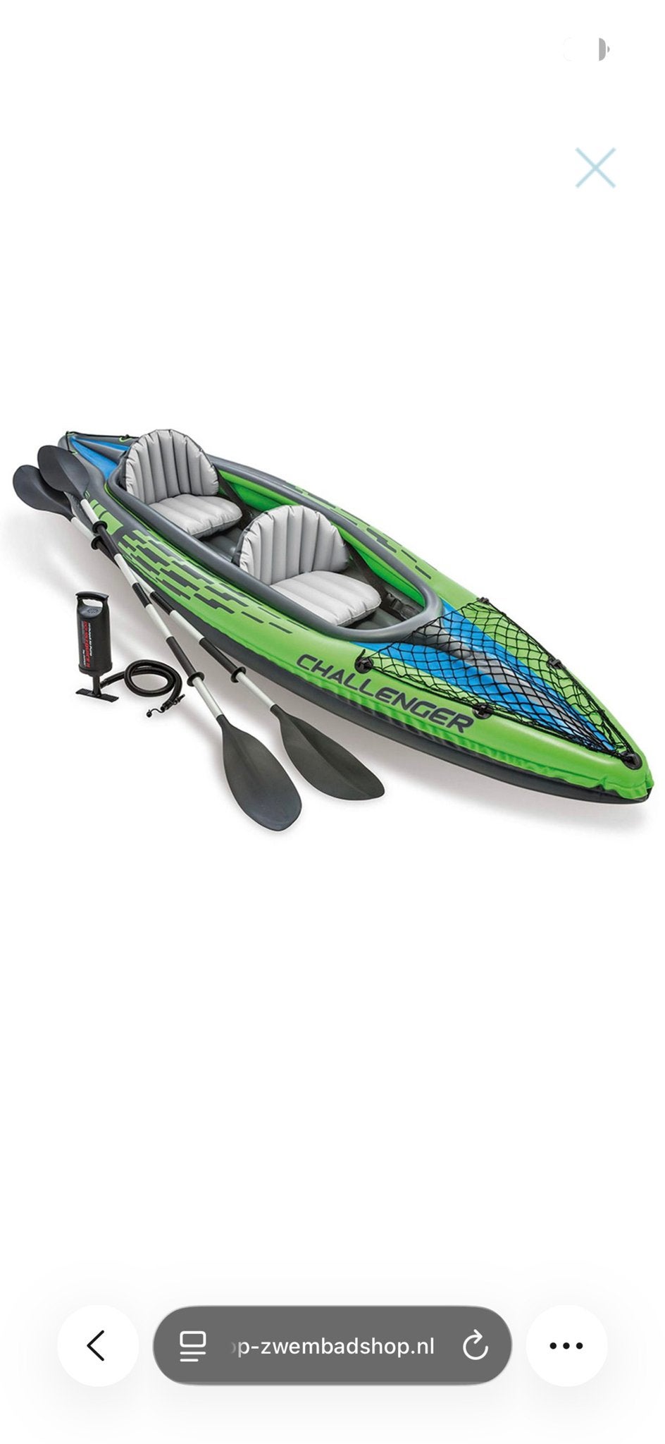 Intex Challenger K2 opblaasbare kajak - 2-persoons, Ophalen, Opblaasbaar, Gebruikt, 2-persoons