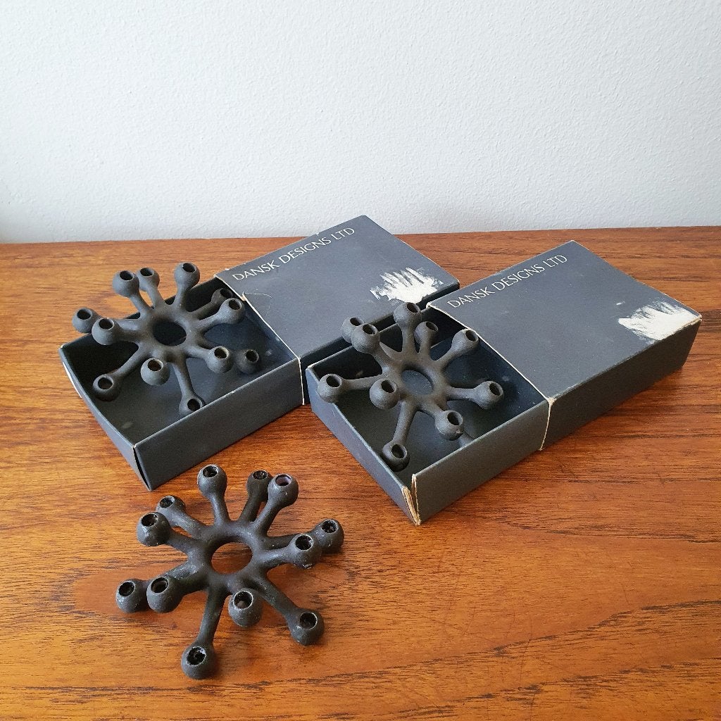 3 Jens Quistgaard kandelaren - Vintage Deens design, Ophalen of Verzenden, Zo goed als nieuw, X, Metaal
