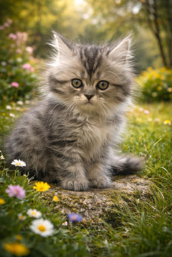 2 kittens langharig ( maine-coon/pers ), Dieren en Toebehoren, Meerdere dieren, Gechipt, 0 tot 2 jaar
