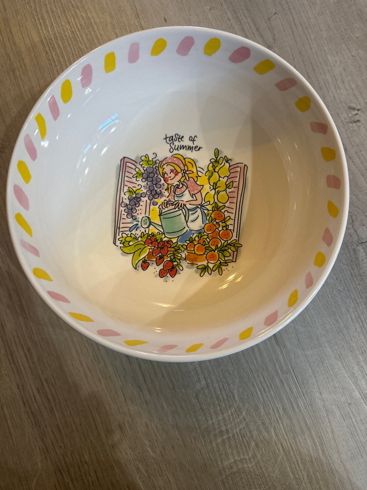 Grote kom met fruitdecoratie Taste of Summer Blond Amsterdam, Huis en Inrichting, Keuken | Servies, Ophalen, Zo goed als nieuw