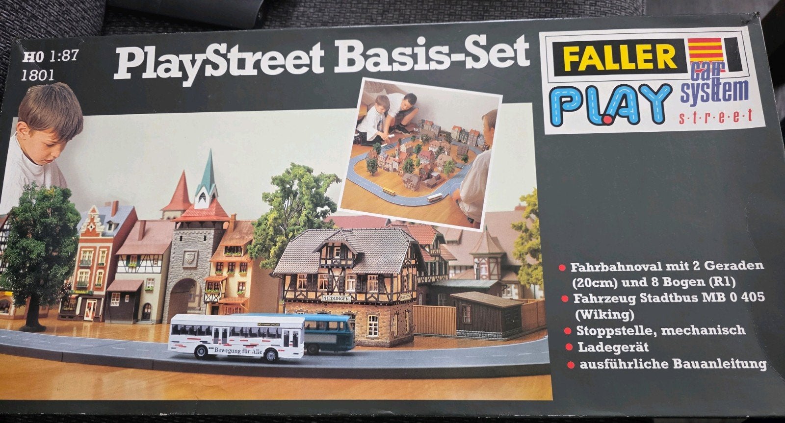 Faller car PlayStreet Basis-Set met bus veel extra: wissels, Elektro, Ophalen of Verzenden, Zo goed als nieuw, Auto onroad