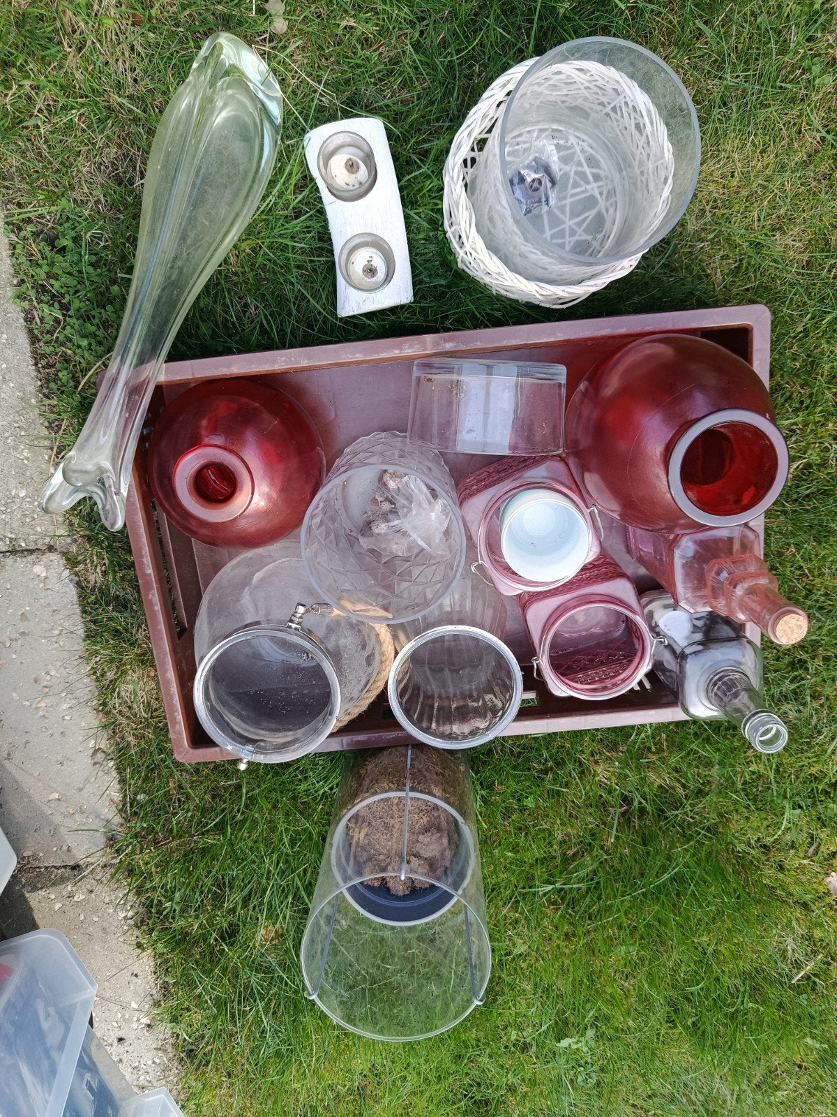 Diverse vazen en potten - Glas en meer, Ophalen of Verzenden, Gebruikt, Rood, Glas