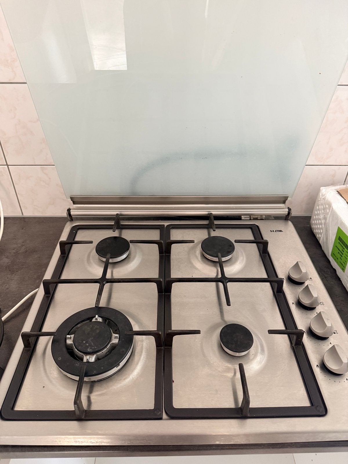 Etna gaskookplaat van RVS, Witgoed en Apparatuur, Fornuizen, Zo goed als nieuw, Vrijstaand, Gas, 4 kookzones, Minder dan 85 cm