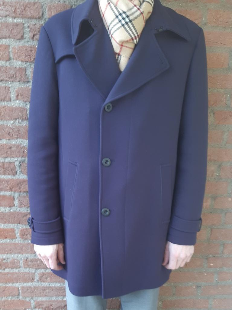 Blauwe heren jas - maat 52 - nieuw, Kleding | Heren, Jassen | Winter, Ophalen of Verzenden, Nieuw, Maat 52/54 (L), Blauw
