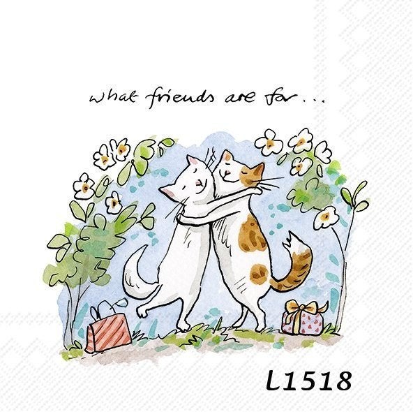 Servetten decoupage/bullet journal - kat - friends - L1518, Verzenden, Nieuw