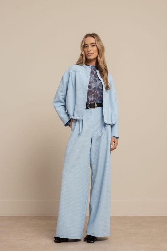 STUDIO ANNELOES Skye Waffle Trousers - Pastel Blue, Kleding | Dames, STUDIO ANNELOES, Blauw, Maat 42/44 (L), Nieuw