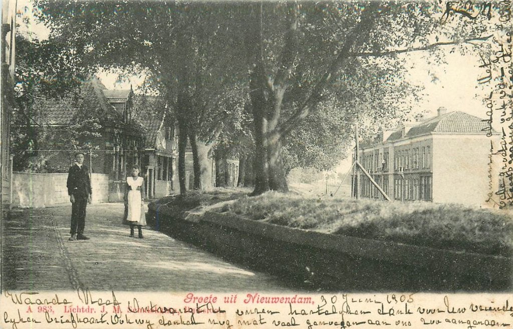 702-019-011 Nieuwendam, Verzamelen, Verzenden, Voor 1920, Noord-Holland