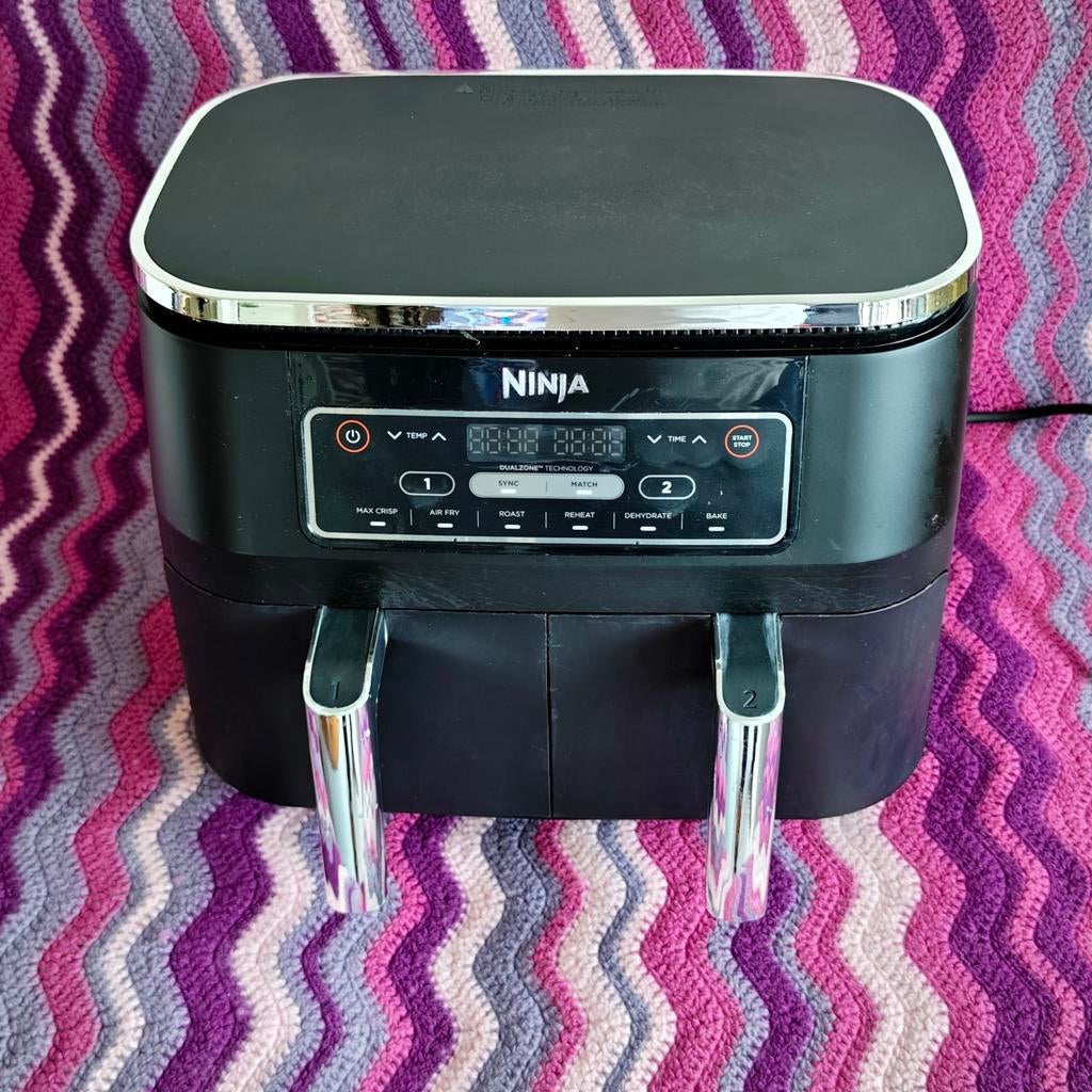 Ninja AF300EU Dubbele Airfryer - Gebruikt, 2 jaar oud, Witgoed en Apparatuur, Airfryers, Gebruikt, Airfryer, 1500 gram of meer