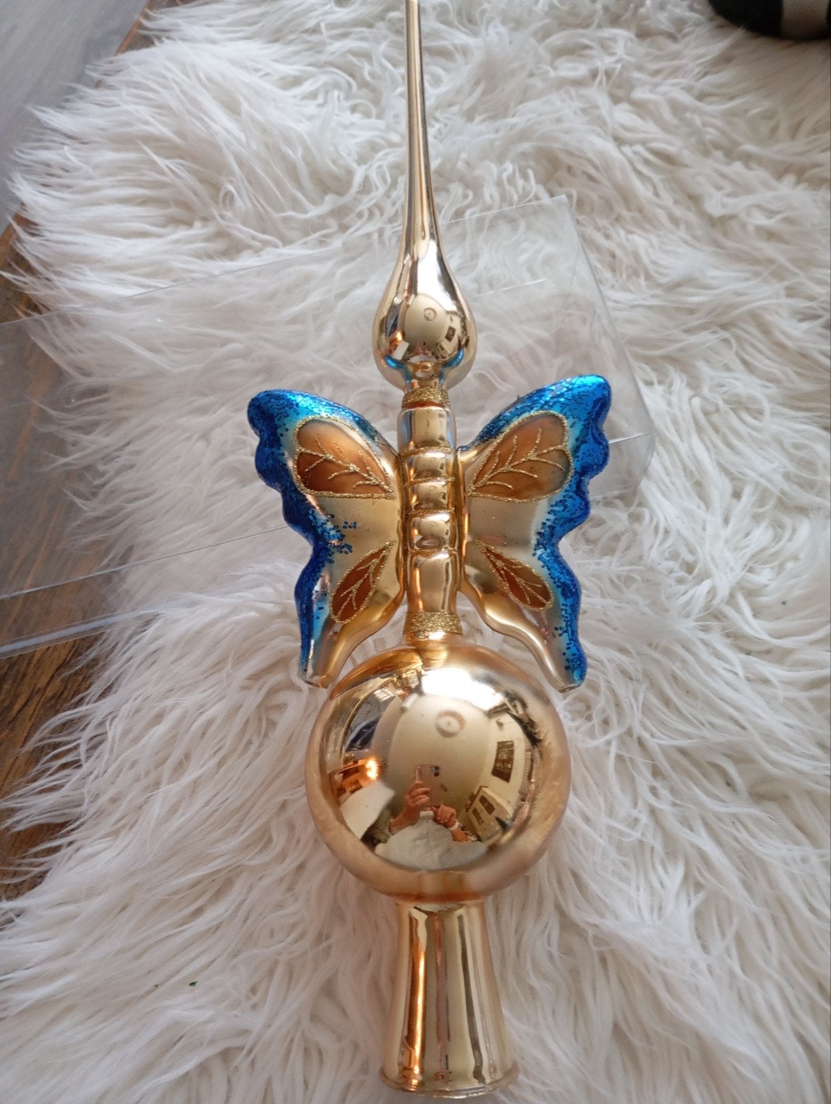 MOOIE GROTER GOUDEN VLINDER PIEK 37CM VAN GLAS NU 10€ NIEUW, Diversen, Ophalen of Verzenden