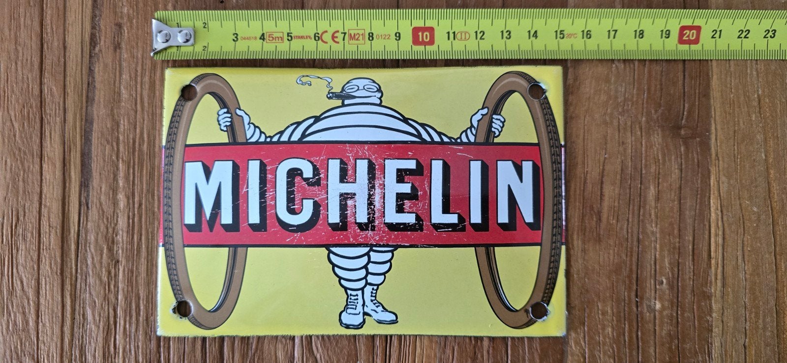 Vintage Michelin Reclamebord - Bibendum, Verzamelen, Ophalen of Verzenden, Gebruikt, Reclamebord