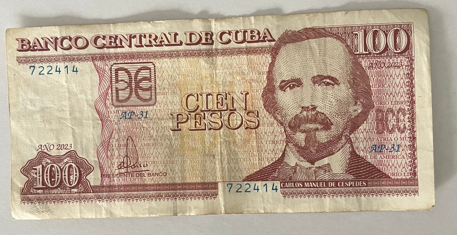 Cuba 100 Pesos 2023 gebruikte staat, Verzenden, Midden-Amerika, Los biljet