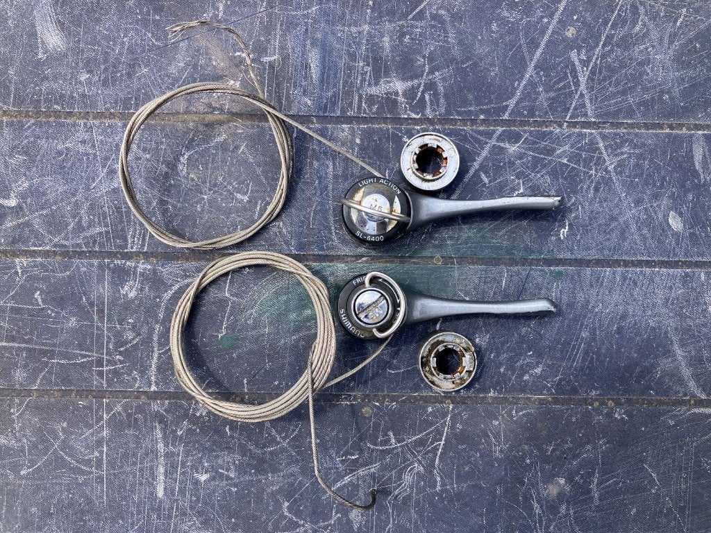 Shimano 600/Ultegra SL-6400 buiscommandeurs 7 spd., Gebruikt, Overige typen, Shimano Ultegra, Kunststof