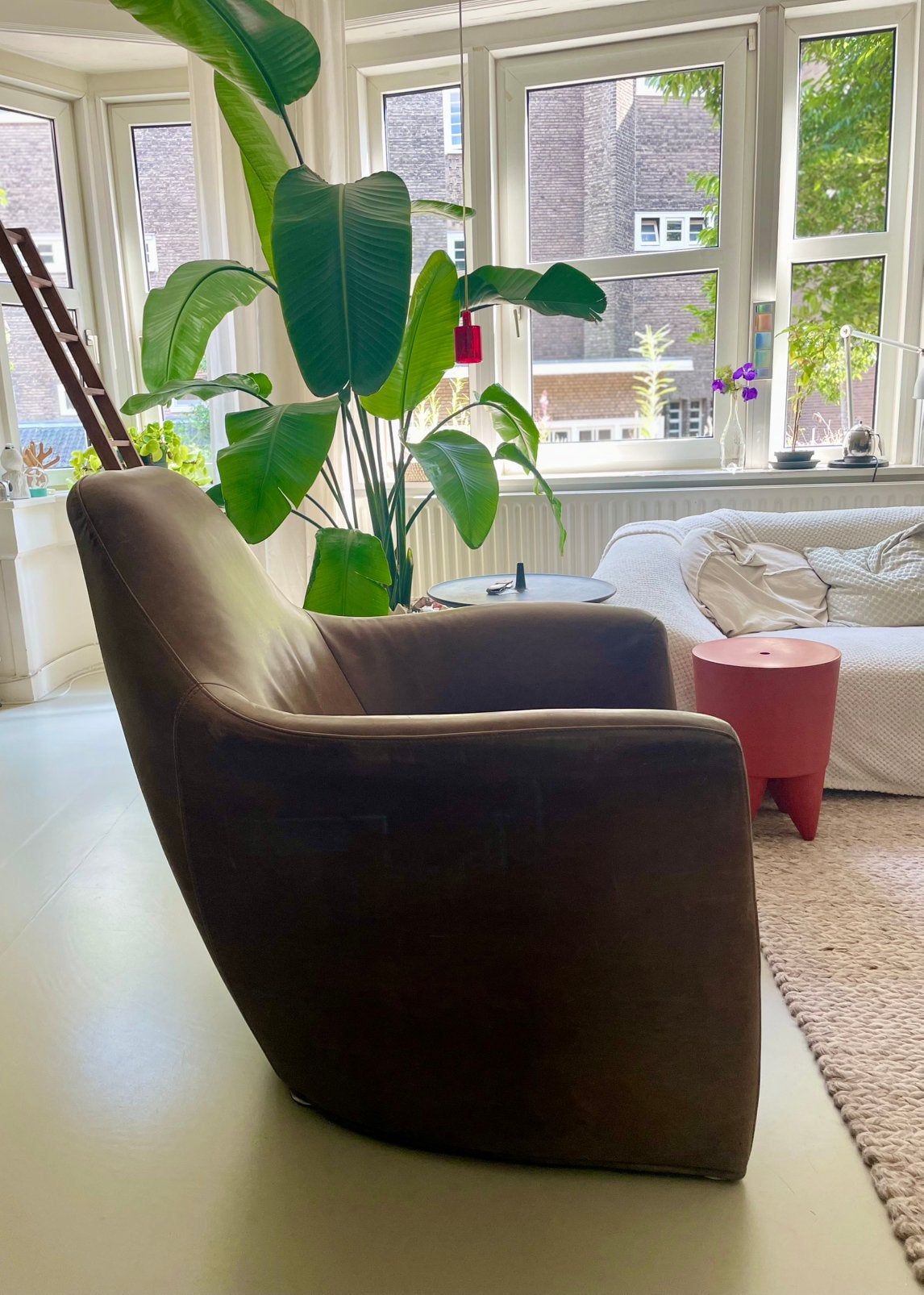 Fauteuil Design Bert Plantagie, Ophalen, Minder dan 75 cm, Leer, Zo goed als nieuw
