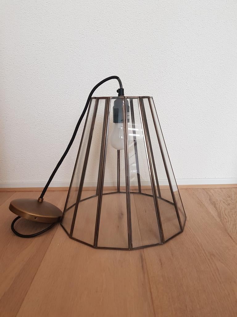 Elegante bronzen hanglamp, Zo goed als nieuw, Metaal, Minder dan 50 cm, Ophalen