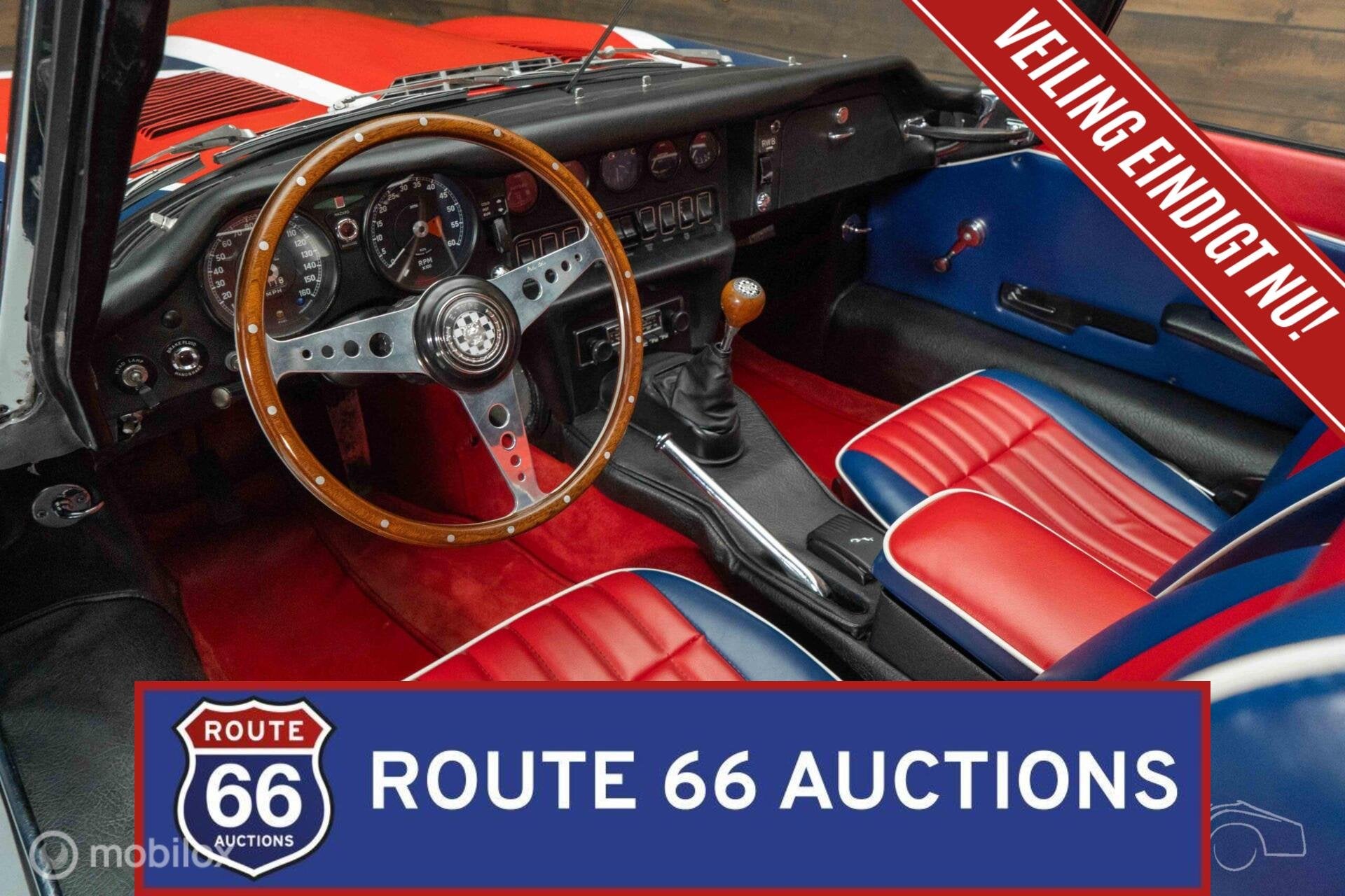 Jaguar E-Type S2 Cabriolet | 1970 | Route 66 Auctions, Auto's, Overige carrosserieën, Zwart, Bedrijf, Handgeschakeld