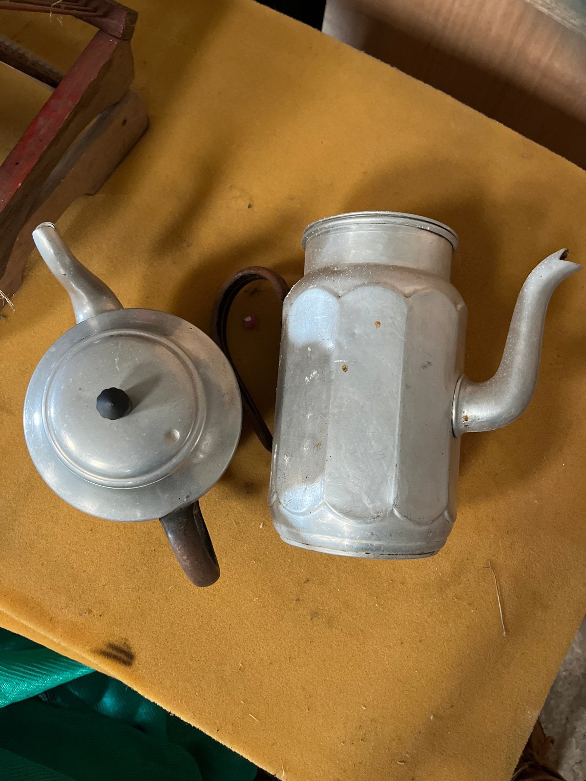 Vintage aluminium theepotten set, Antiek en Kunst, Ophalen of Verzenden