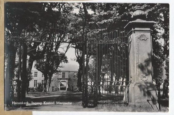 Heemskerk - Ingang Kasteel Marquette - Oude Ansichtkaart, Ophalen of Verzenden, Voor 1920, Gelopen, Noord-Holland