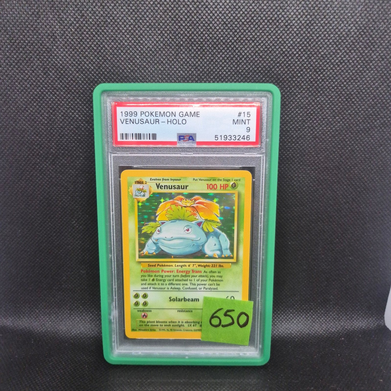 Venusaur Holo Base Set PSA 9, Hobby en Vrije tijd, Verzamelkaartspellen | Pokémon, Ophalen of Verzenden, Zo goed als nieuw