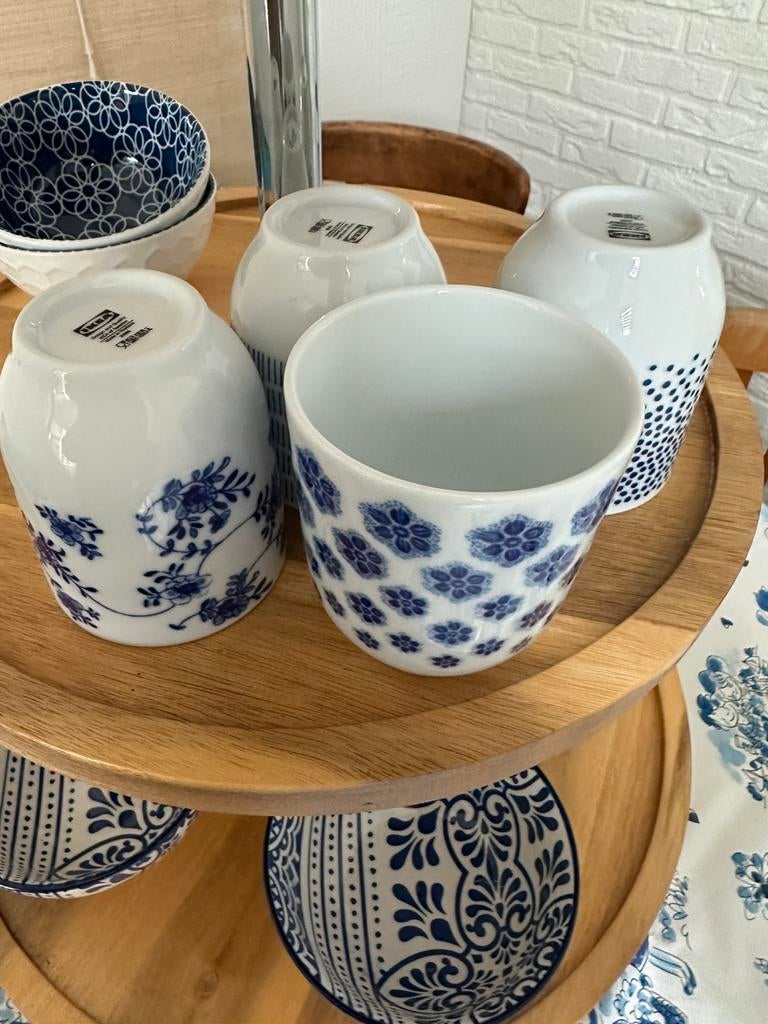 Blauw / witte nieuwe Ikea koppen, Ophalen of Verzenden, Nieuw, Overige stijlen, Kop(pen) en/of Schotel(s)