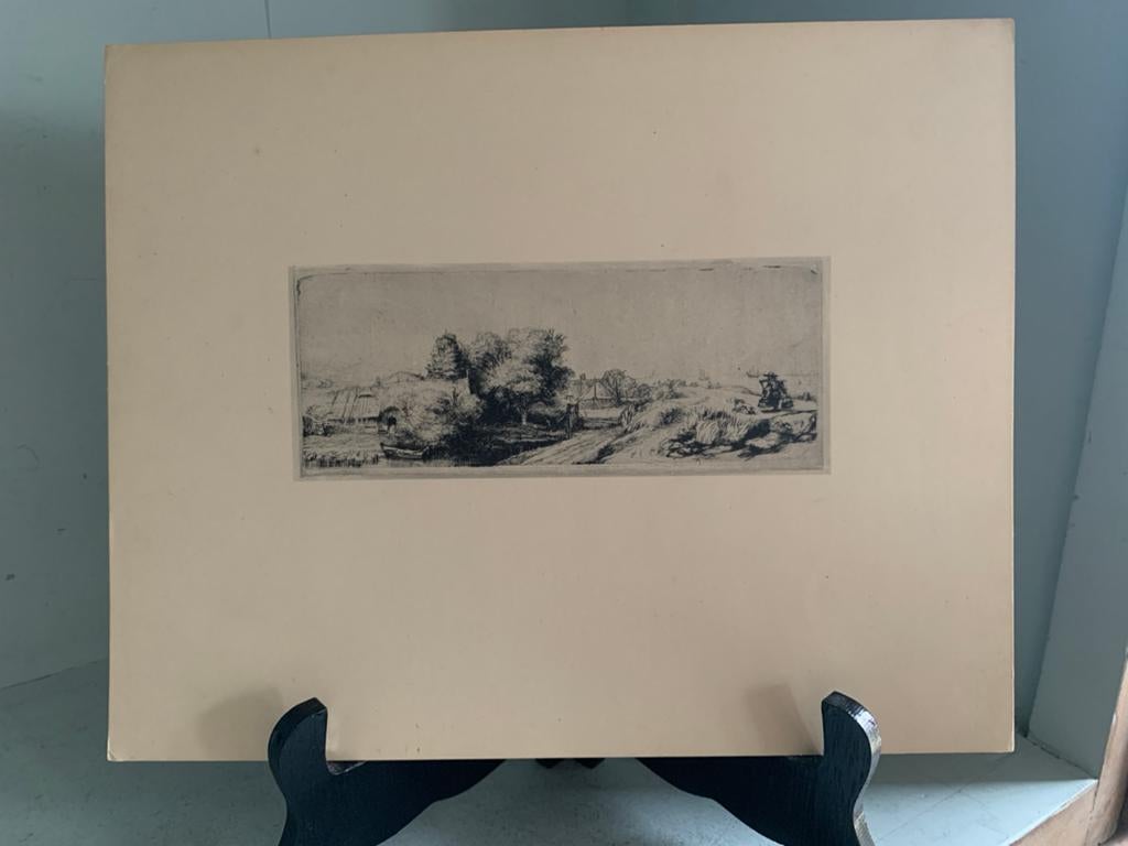 Antieke lichtdruk Rembrandt : Hollands Landschap, Antiek en Kunst, 1800 - 1899, Ets, Ophalen of Verzenden, Origineel