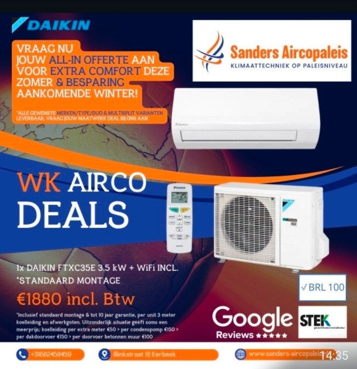 Airco systemen Daikin Mitsubishi Lg Montage binnen 2weken!!, Ophalen of Verzenden, Nieuw