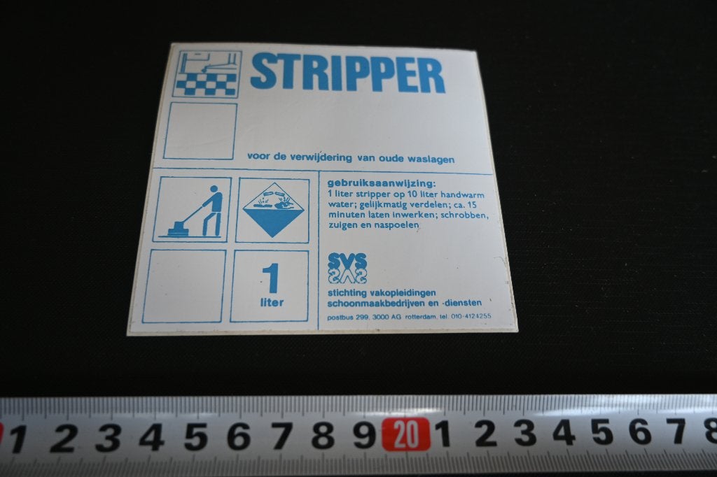 sticker Rotterdam STRIPPER Vakopleiding schoonmaakbedrijven, Ophalen, Zo goed als nieuw