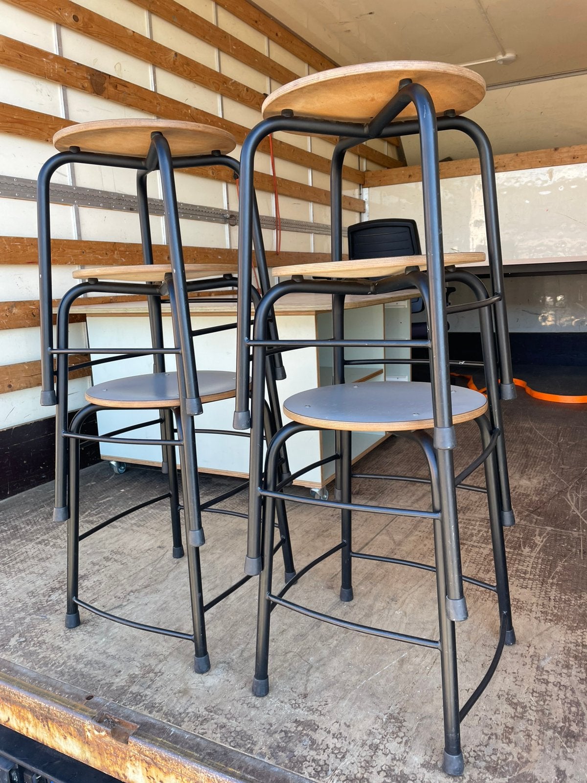 Stevige Metalen Schoolkrukken / Werkkrukken (Hoogte 50 cm), Gebruikt, Ophalen of Verzenden, X, Hout