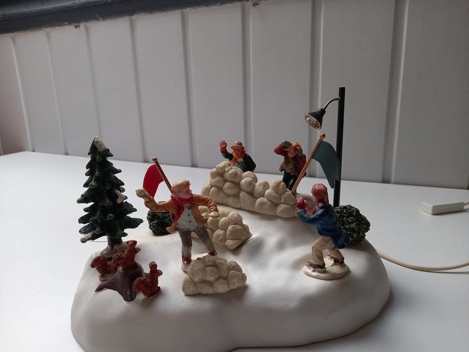 kerstdorp lemax sneeuw ballen gevecht bieden, Ophalen of Verzenden