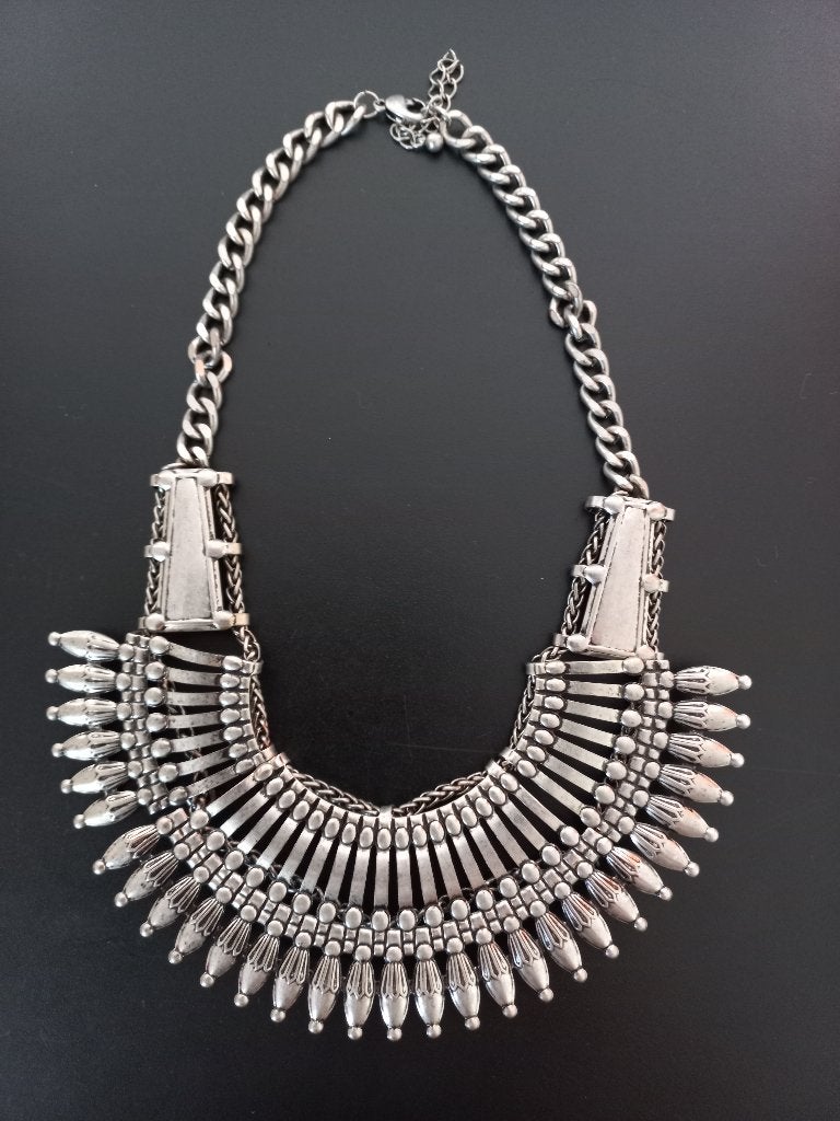 Ketting Vintage Gipsy Necklace, Verzenden, Gebruikt, Zilver, Overige materialen