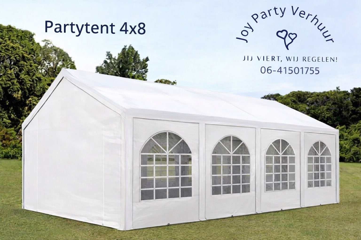 Partytent 4x8 te huur, Ophalen, Zo goed als nieuw