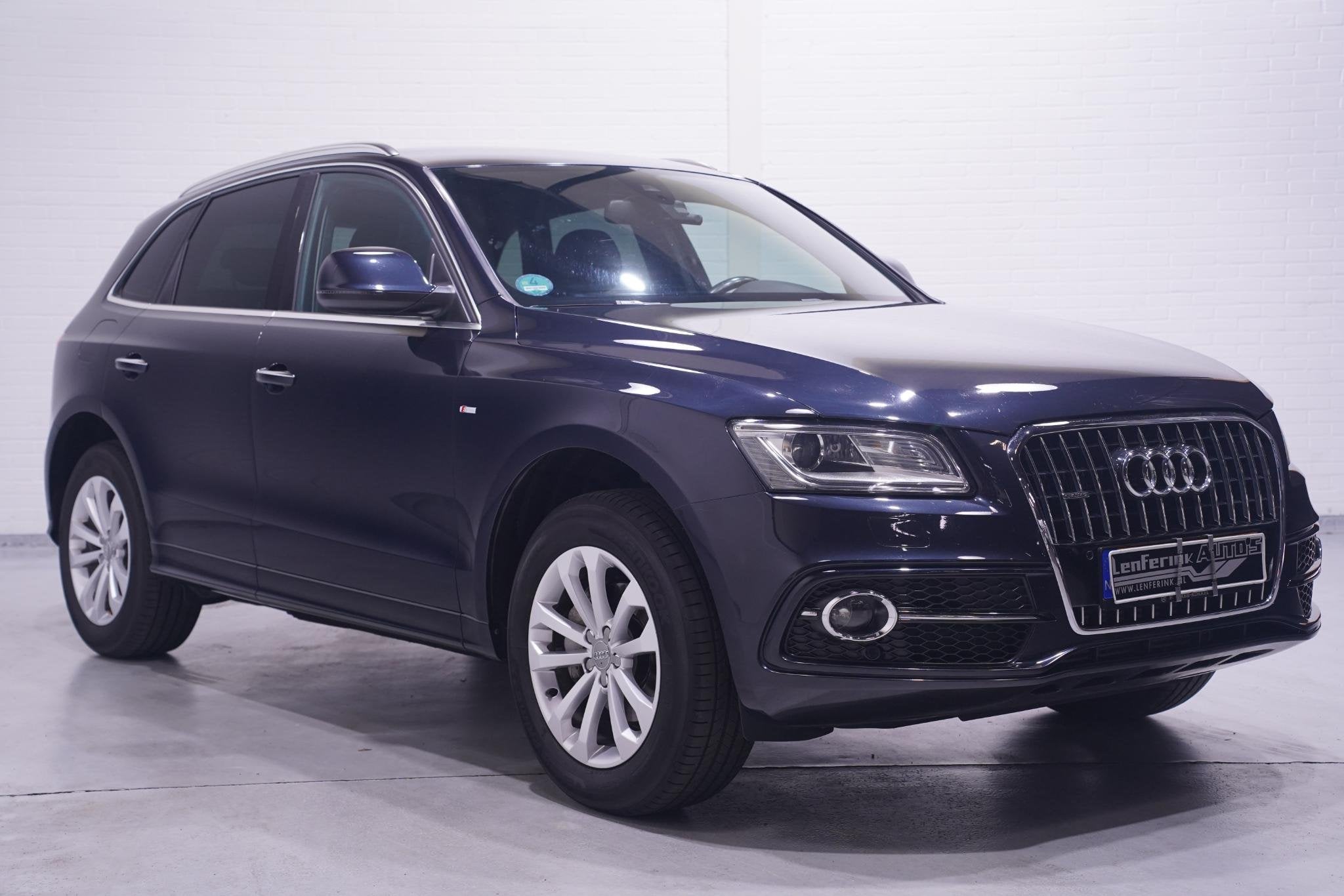 Audi Q5 2.0 TFSI quattro S Line Sport Navi Camera Leder Stoe, Gebruikt, Zwart, 4 cilinders, Blauw
