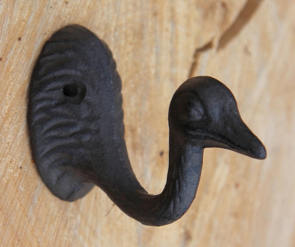 Gietijzeren kapstokhaak struisvogel donkerbruin KH7053, Huis en Inrichting, Woonaccessoires | Kapstokken, Robanjer, Wandhaken