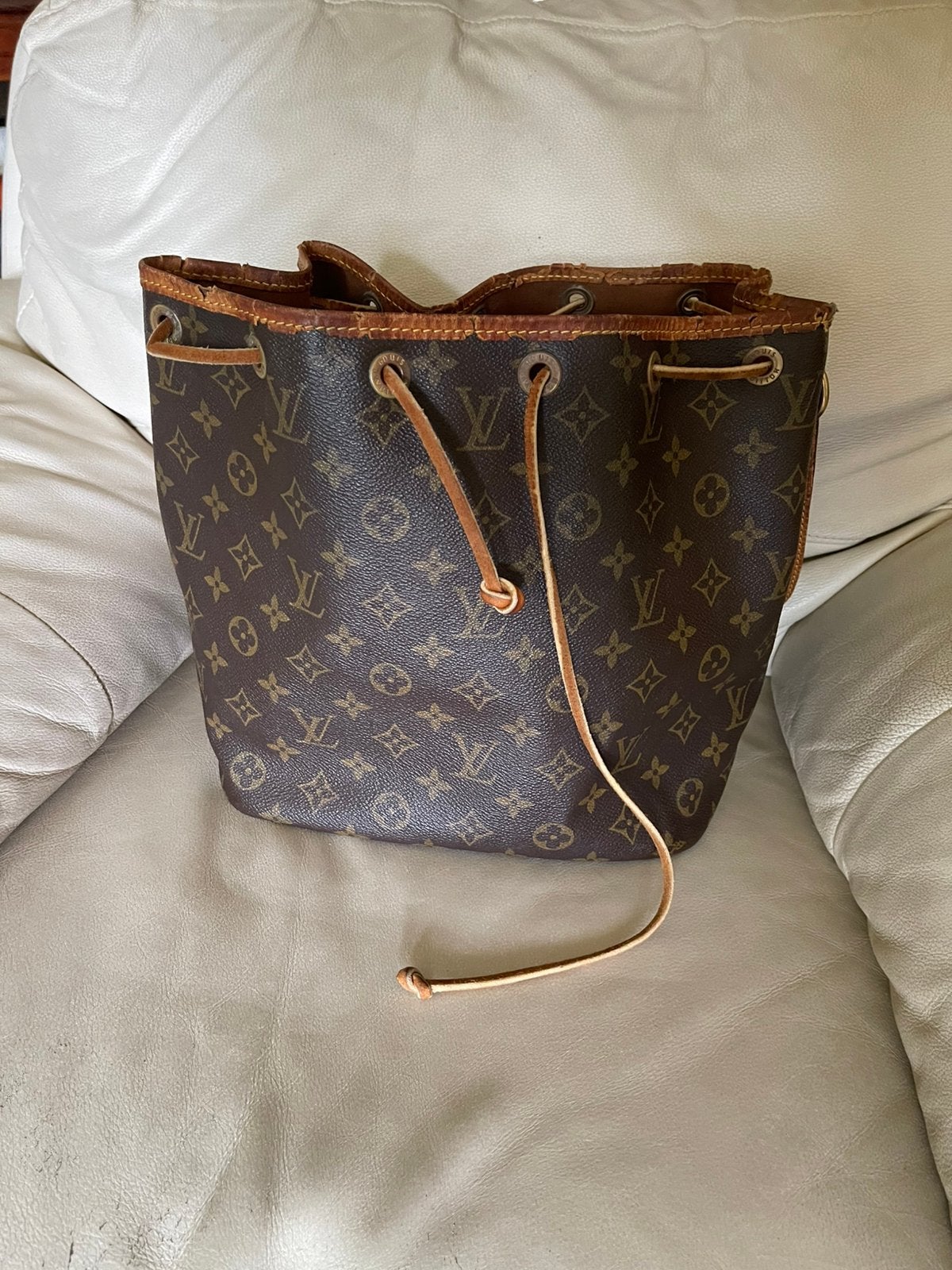Louis Vuitton Noe Bag, Ophalen of Verzenden, Zo goed als nieuw, Bruin