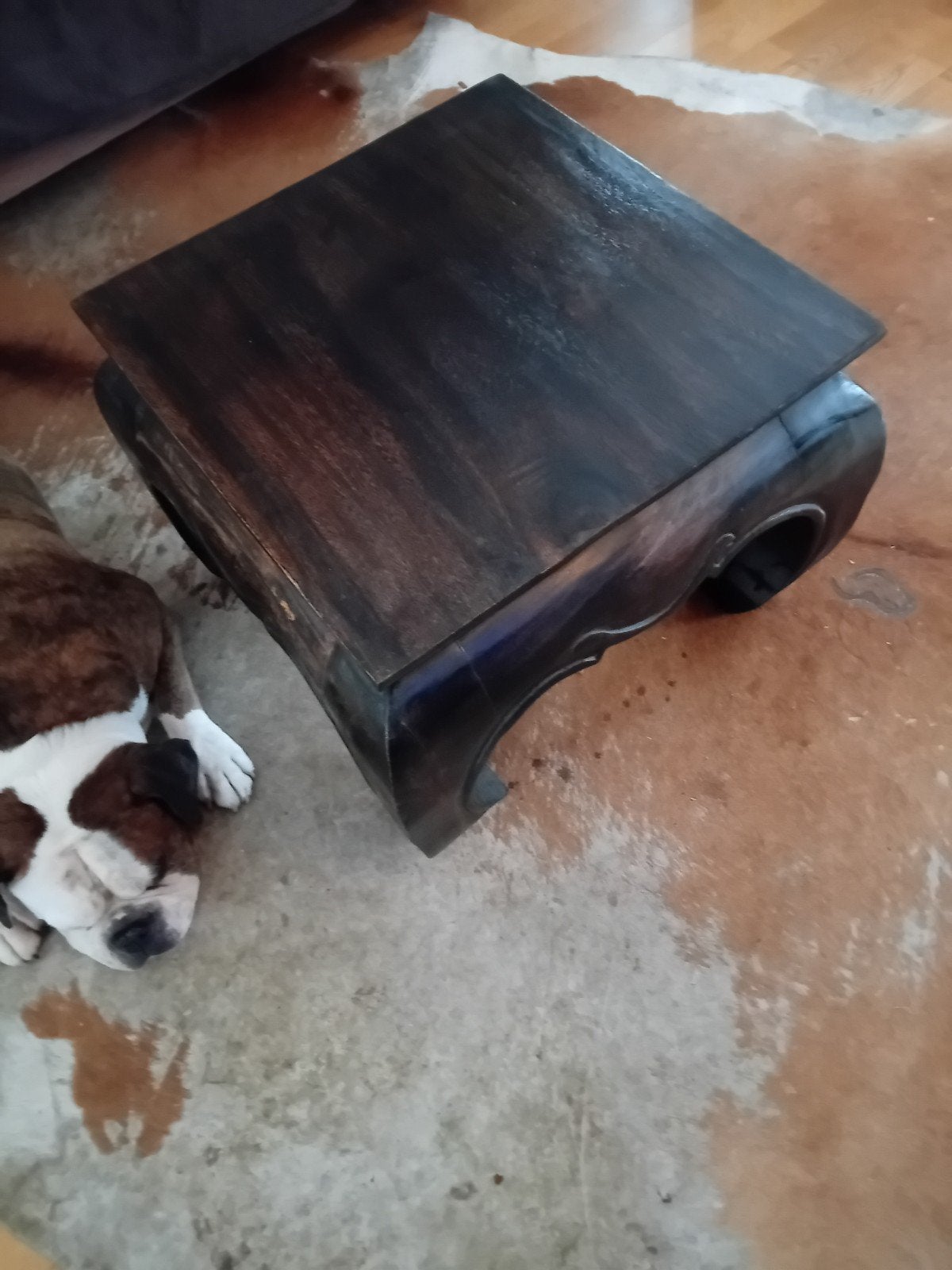 Opiumtafel 50x50x40 cm - Donkerbruin Hout, Ophalen