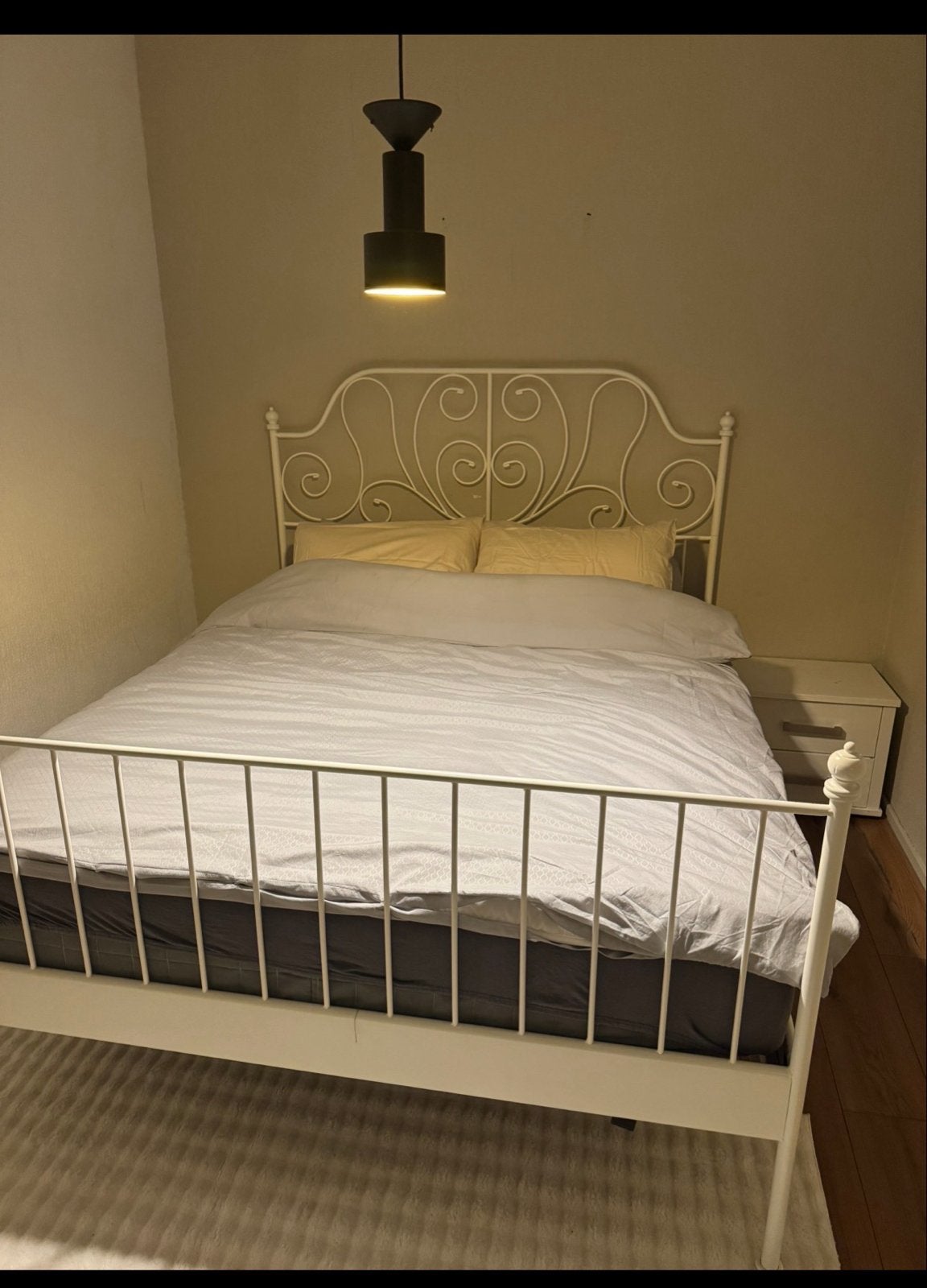 Ikea Leirvik bed 160x200 (excl. matras), Ophalen, Gebruikt, Wit, Tweepersoons