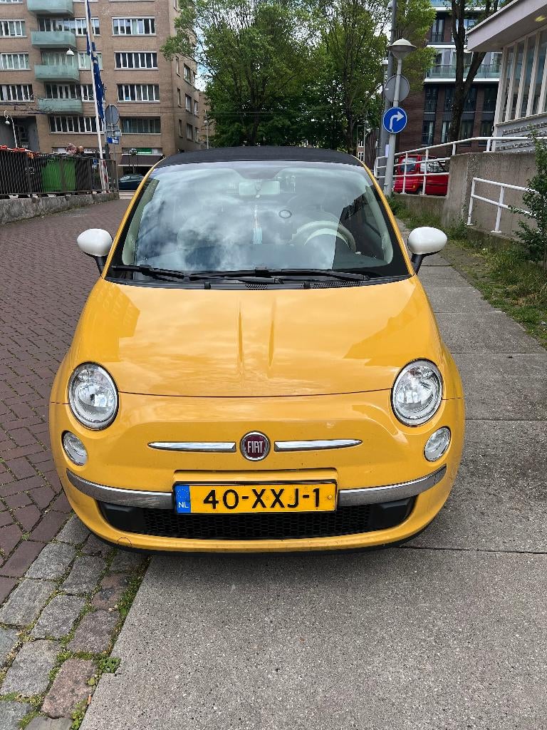 Fiat 500C 0.9 85pk Turbo Twinair 2012 Geel, Auto's, Fiat, 31 €/maand, Cabriolet, Handgeschakeld, Particulier