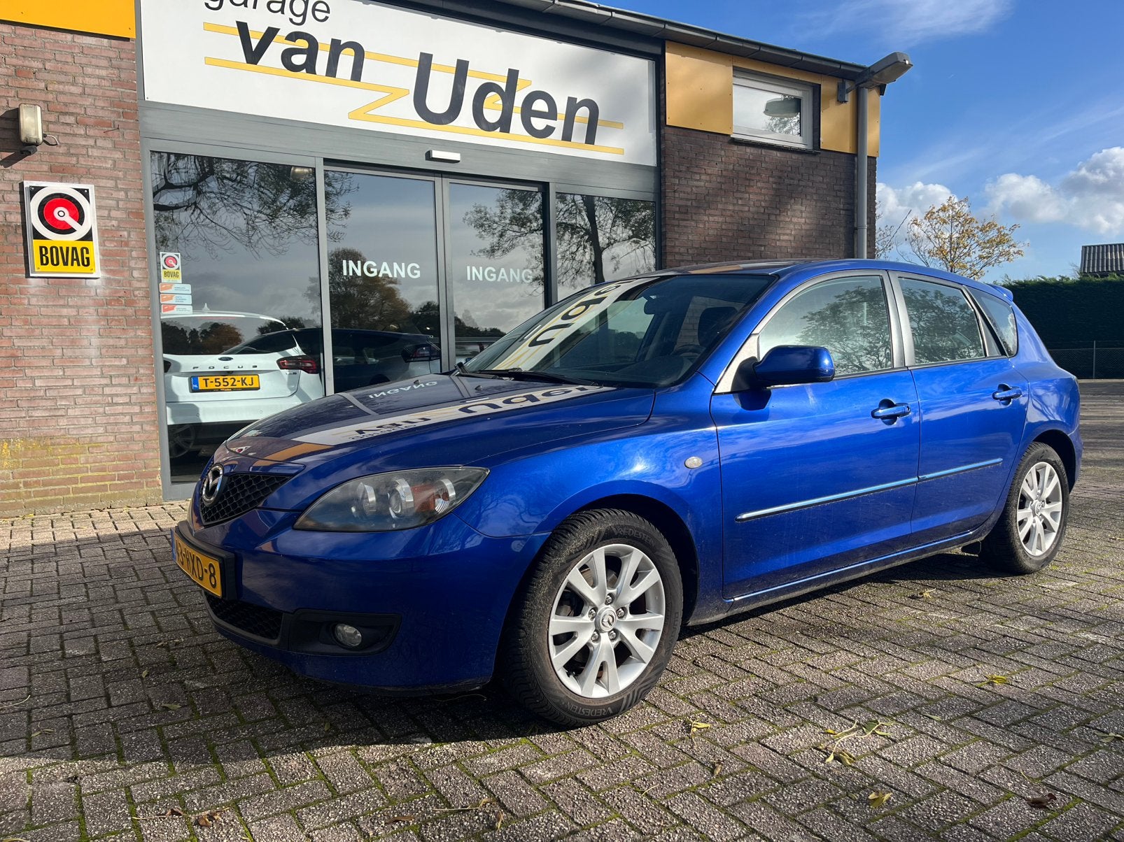 Mazda 3 1.6 Hatchback 2009 Airco, Auto's, Voorwielaandrijving, 4 cilinders, 1165 kg, Blauw