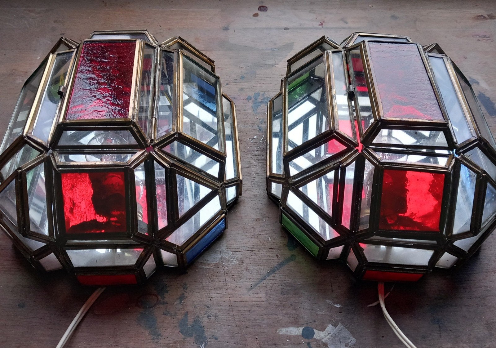 Twee handgemaakte Grenadiaanse wandkandelaars, Antiek en Kunst, Antiek | Lampen, Ophalen