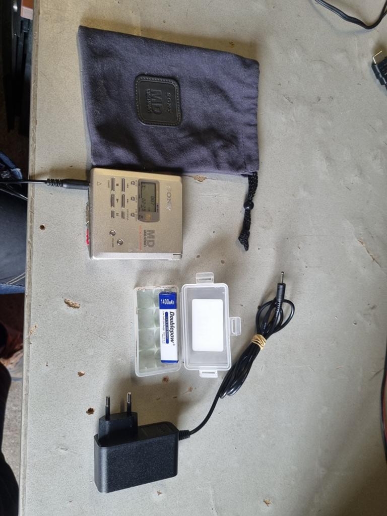 Sony MZ-R55 Minidisc Recorder met accessoires, Ophalen of Verzenden, Minidisc-recorder