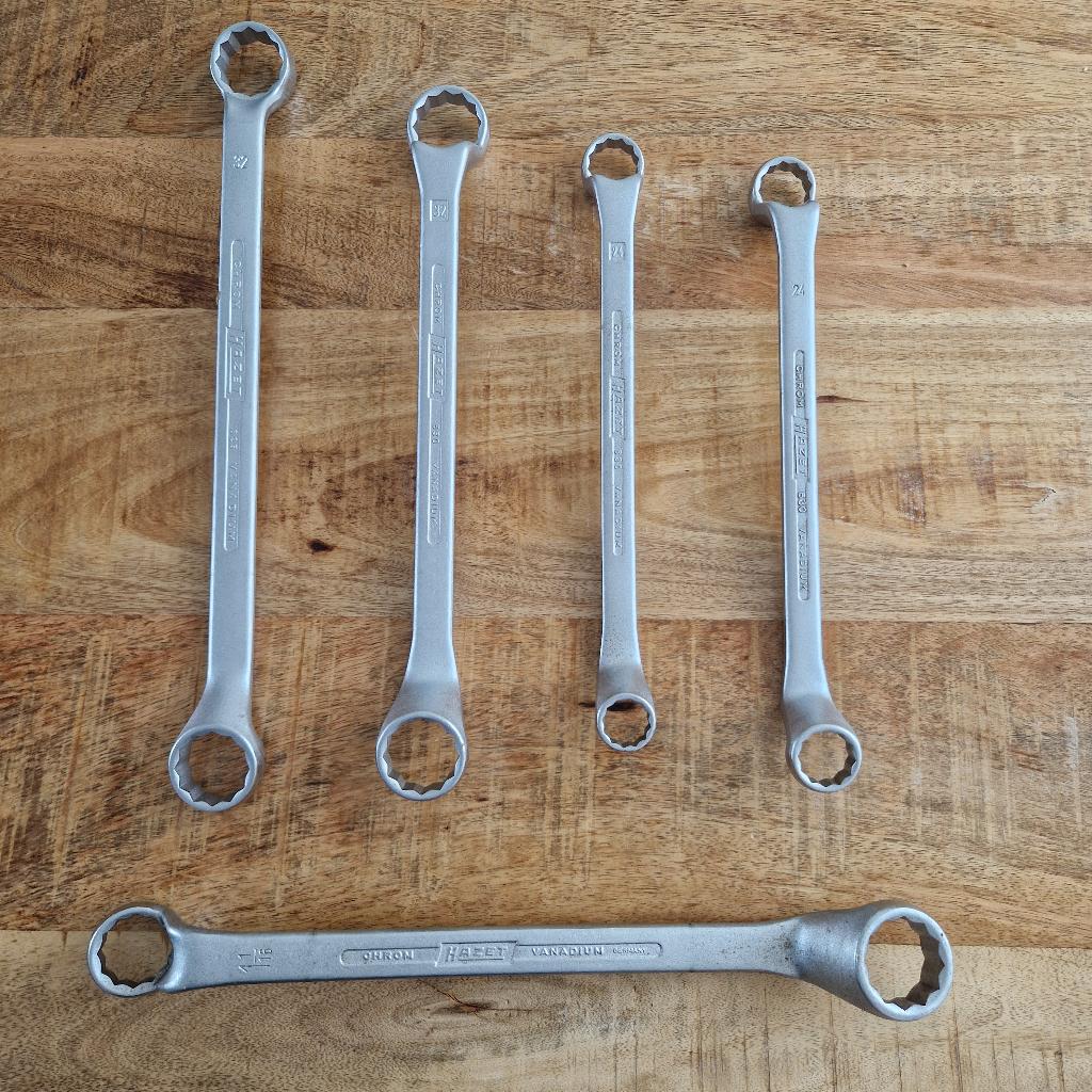 Hazet 630 & 625 dubbele ringsleutels t/m 32mm (goede staat), Auto diversen, Autogereedschap, Ophalen of Verzenden, Zo goed als nieuw