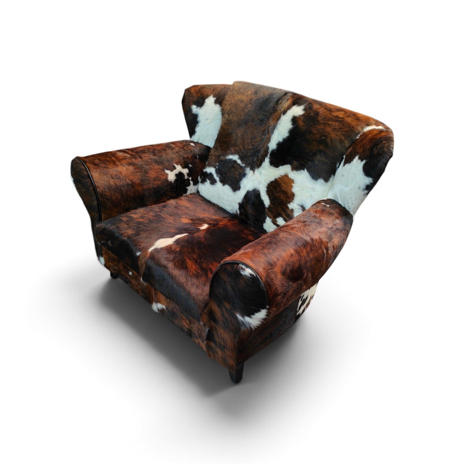 Loveseat in tricolor koeienhuid - op bestelling gemaakt, Huis en Inrichting, Fauteuils, Nieuw, Ophalen of Verzenden, Landelijk, Modern, Uniek